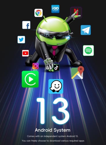 كار بلاي بنظام Android 13 مع كاربلاي لاسلكي مدعّم...