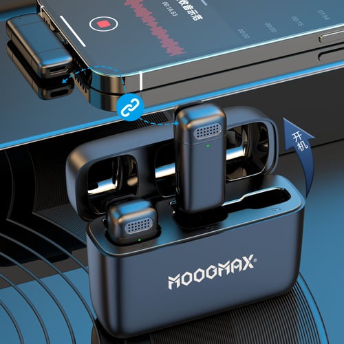 مايك لاسلكي مزدوج (Dual) احترافي، متوافق مع iPhone...