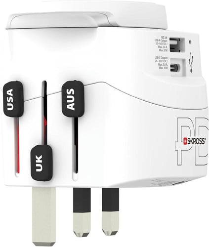 سكروس محول طاقة عالمي AC30PD – شحن سريع بقوة 30 وا...