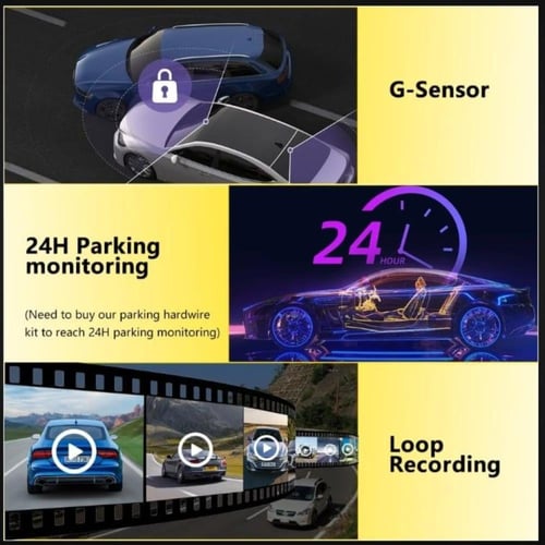 داش كام تصوير 4K ثلاثي القنوات مع واي فاي ومراقبة...