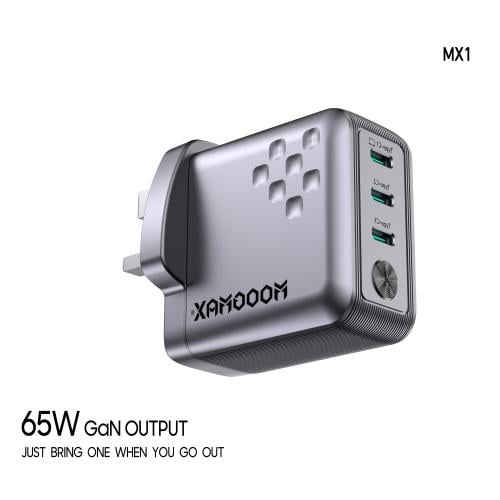 شاحن موج ماكس بقوة 65 واط – 3 منافذ Type-C بتقنية...