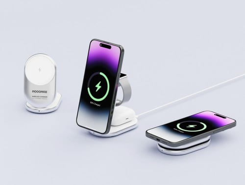 شاحن لاسلكي 3 في 1 مغناطيسي قابل للطي – للجوال وال...