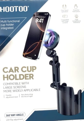 حامل جوال للسيارة بفتحة الكوب 2 في 1 من HOOTOO