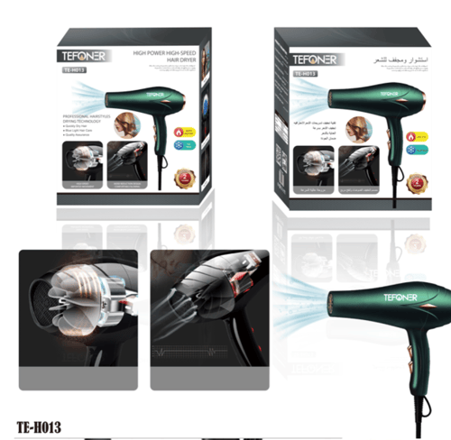 مجفف شعر عالي الأداء TEFONER – سرعة في التجفيف وأم...