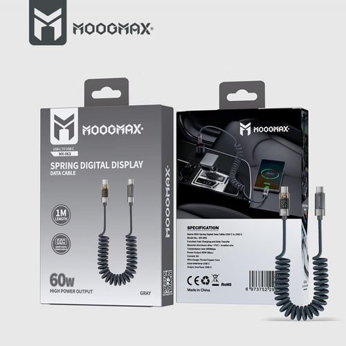 كبيل شحن حلزوني تايب سي بقوة 60 واط من موج ماكس با...