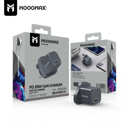 راس شاحن جداري GAN بي دي من موج ماكس بقوة 20 واط