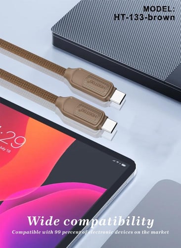 كيبل شحن قماش من تايب سي الى تايب سي من هوتو