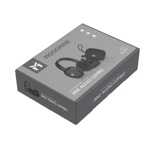 بكج السماعات لون اسود ايربوز مع سماعه رأس ومكبر صو...