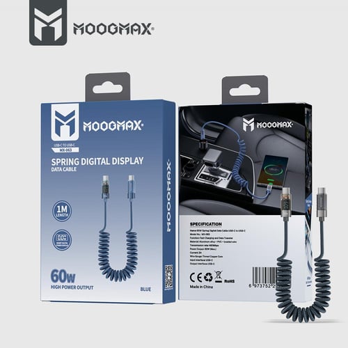 كبيل شحن حلزوني تايب سي بقوة 60 واط من موج ماكس با...