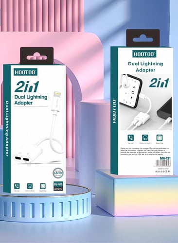 2 في 1 محول مخرج سماعة وشاحن بمنفذ ايفون Lightning...