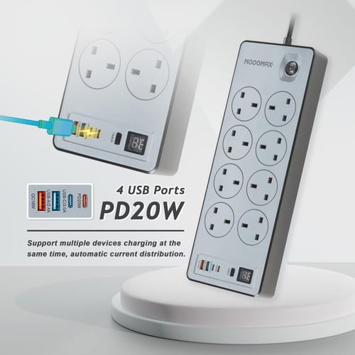 توصيل كهربائية 8 منافذ مع مؤقت جزئي من موج ماكس