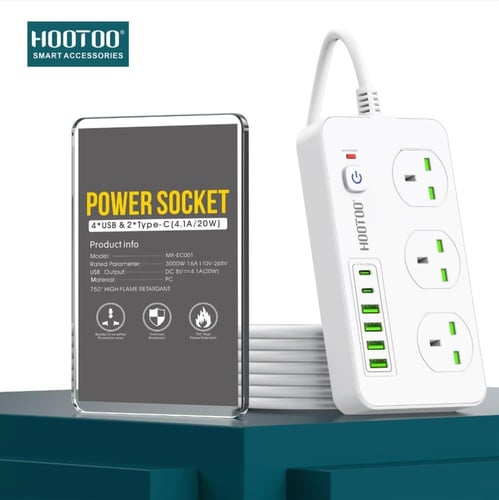 توصيلة كهرباء 3 مقابس مع منافذ UDB من هوتو