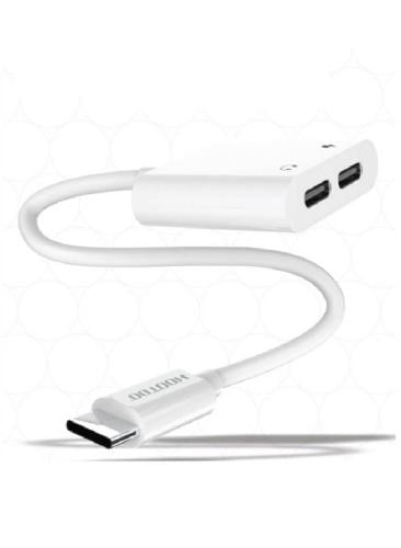 مخرج محول سماعة وشاحن تايب سي بمنافذ تايب سي مناسب...