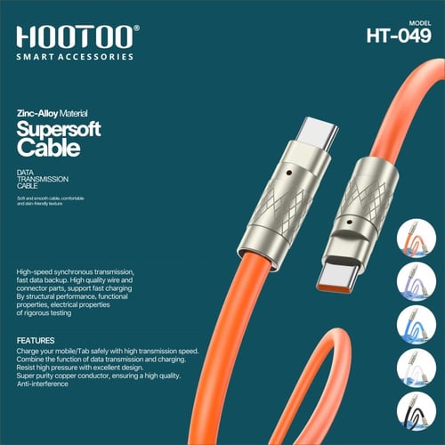 كيبل تايب سي إلى تايب سي من هوتو - عدة ألوان