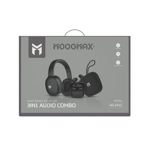 بكج السماعات لون اسود ايربوز مع سماعه رأس ومكبر صو...