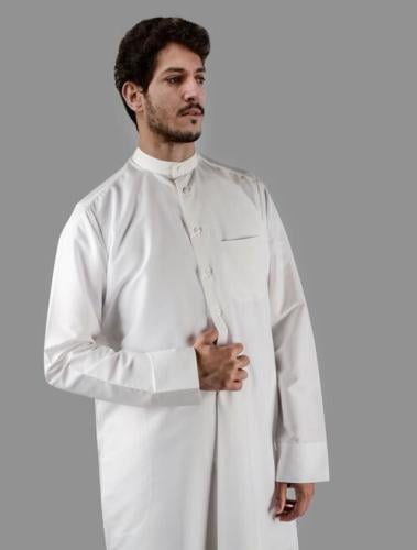 ثوب كويتي لون كريمي