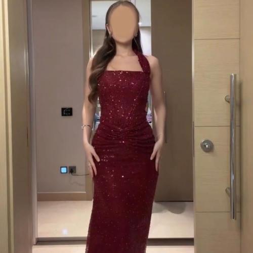 فستان سهره سكني كتف عودي انيق