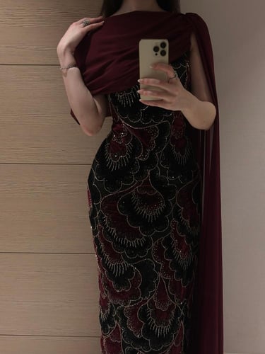 فستان سهره قطيفه انيق