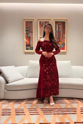 فستان القماش جبير قطيفه بطانه تفته