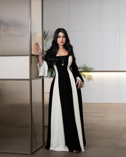 فستان باربي اسود ابيض انيق