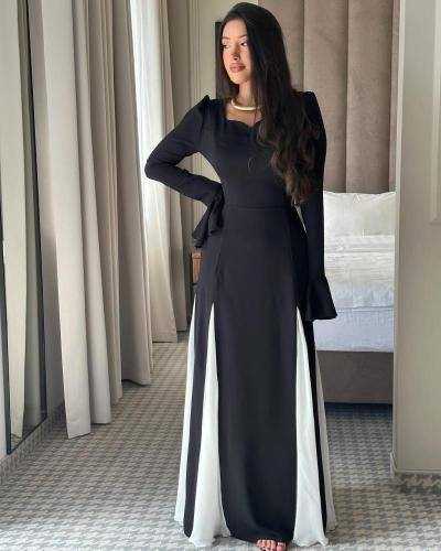 فستان العيد اسود ابيض فخم