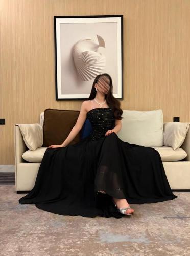 فستان سهرة شيفون اسود انيق