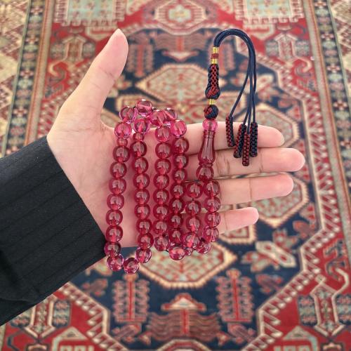 سبحة زعفراني فواح كرزي شفاف شكة كحلي