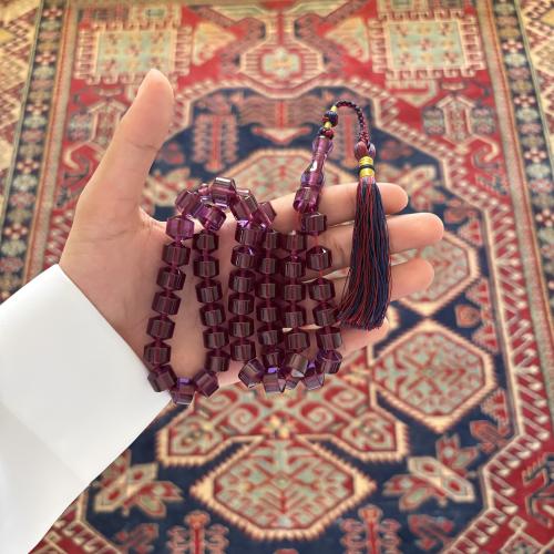 سبحة زعفراني فواح بنفسجي صندوقي كركوشة عنابي وكحلي