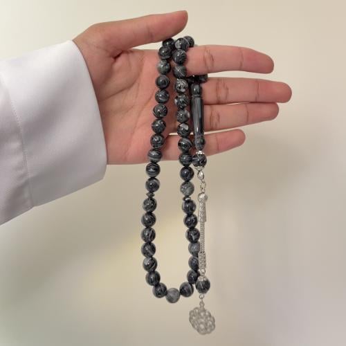 سبحة بكلايت طربزونة معدن رمادي مموج