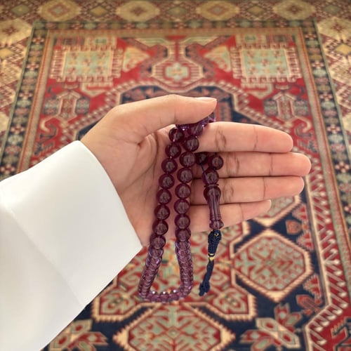 سبحة زعفراني فواح بنفسجي شكة كحلي