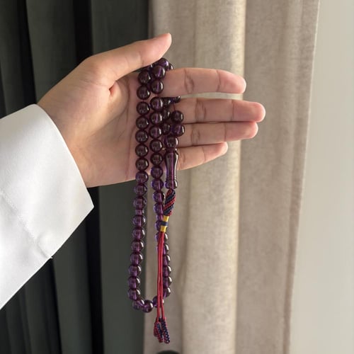 سبحة زعفراني فواح حربا بنفسجي شكة عنابي وكحلي