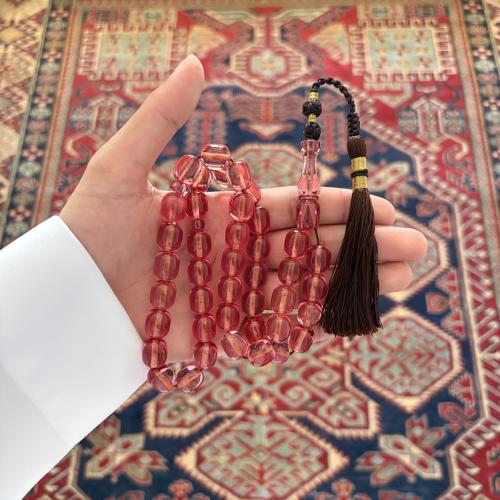 سبحة زعفراني فواح شفاف كركوشة بني