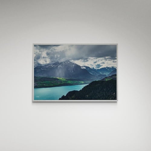 لوحة فنية منظر جبل وبحيرة - صورة (186)