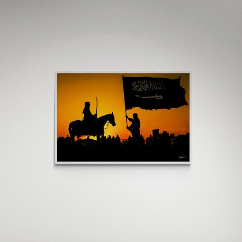 لوحة فنية خيل وعلم السعودية - صورة (74)