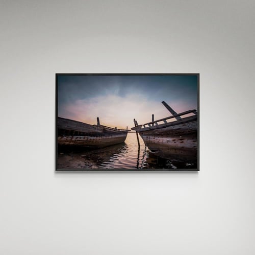 لوحة فنية قارب على الشاطئ - صورة (29)