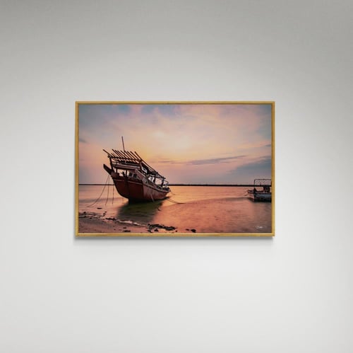 لوحة فنية قارب على الشاطئ - صورة (19)