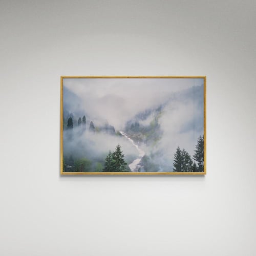 لوحة فنية ضباب وأشجار صورة - (3)