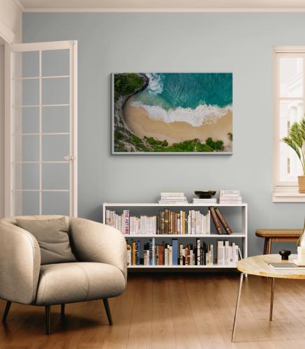 لوحة فنية شاطئ وجبل- صورة (143)