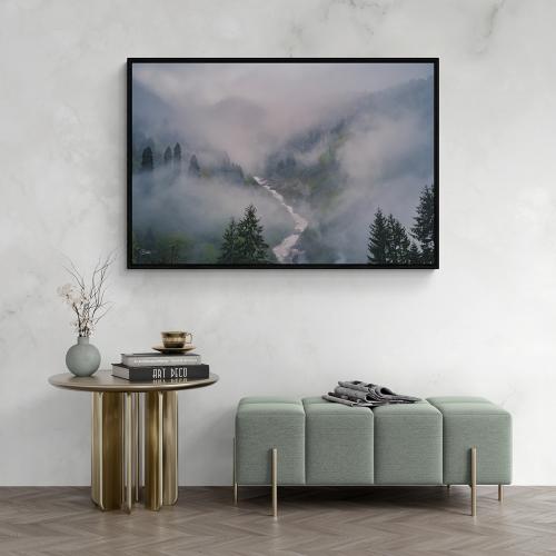 لوحة فنية ضباب وأشجار صورة - (3)