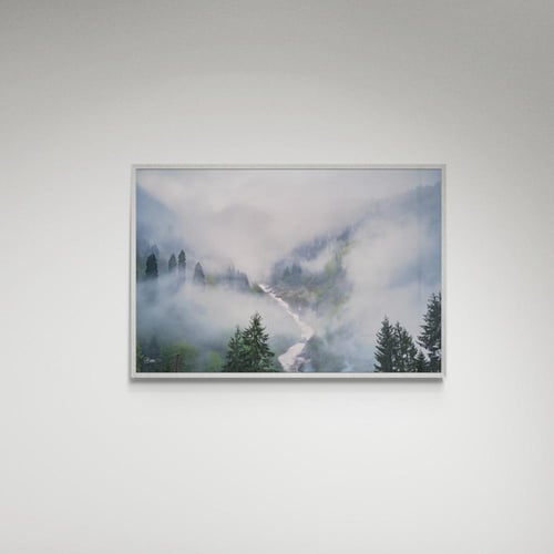 لوحة فنية ضباب وأشجار صورة - (3)