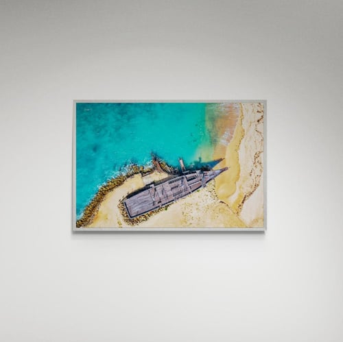 لوحة فنية شاطئ وقارب- صورة (146)