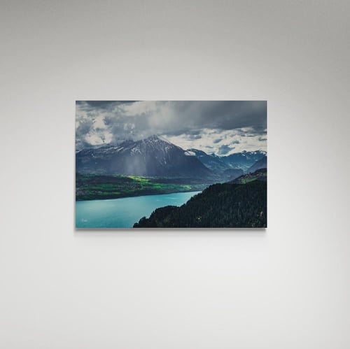 لوحة فنية منظر جبل وبحيرة - صورة (186)