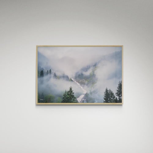 لوحة فنية ضباب وأشجار صورة - (3)