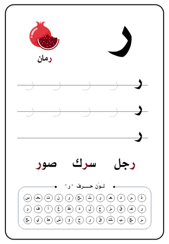 تعلم الحروف العربية (الجزء الأول)