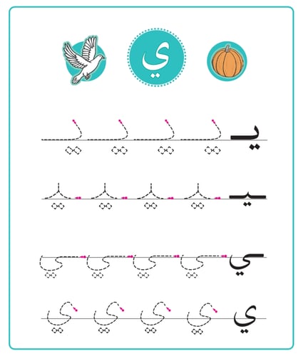 كتابة الحروف العربية