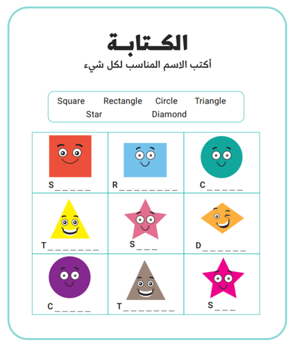 الأشكال بالإنجليزية