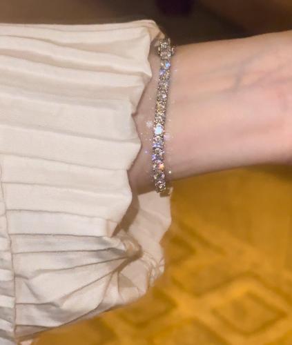 Pure silver tennis bracelet