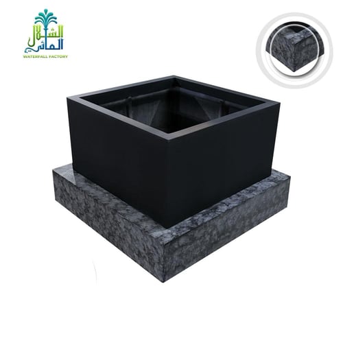 حوض زرع مربع يدعم قاعدة فايبر ديزاين رخامي