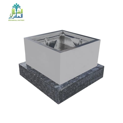 حوض زرع مربع يدعم قاعدة فايبر ديزاين رخامي