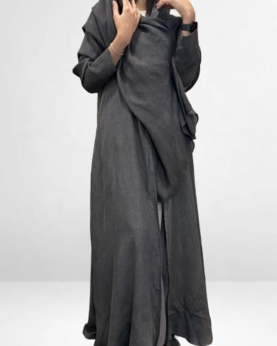 Gray Linen Abaya
